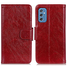 Custodia Portafoglio In Pelle Cover con Supporto N05P per Samsung Galaxy M52 5G Rosso