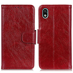 Custodia Portafoglio In Pelle Cover con Supporto N05P per Sony Xperia Ace III SO-53C Rosso