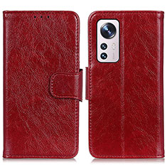 Custodia Portafoglio In Pelle Cover con Supporto N05P per Xiaomi Mi 12S 5G Rosso