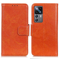 Custodia Portafoglio In Pelle Cover con Supporto N05P per Xiaomi Mi 12T 5G Arancione