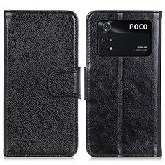 Custodia Portafoglio In Pelle Cover con Supporto N05P per Xiaomi Poco M4 Pro 4G Nero