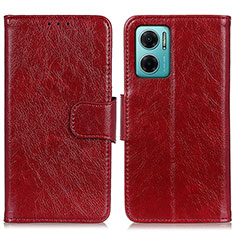 Custodia Portafoglio In Pelle Cover con Supporto N05P per Xiaomi Redmi 10 Prime Plus 5G Rosso