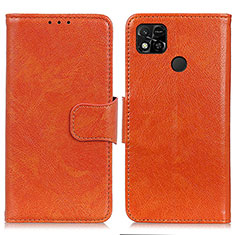 Custodia Portafoglio In Pelle Cover con Supporto N05P per Xiaomi Redmi 9C Arancione