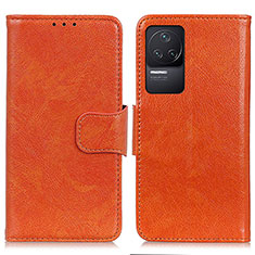 Custodia Portafoglio In Pelle Cover con Supporto N05P per Xiaomi Redmi K50 5G Arancione