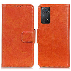 Custodia Portafoglio In Pelle Cover con Supporto N05P per Xiaomi Redmi Note 11 Pro 4G Arancione
