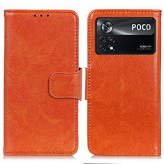 Custodia Portafoglio In Pelle Cover con Supporto N05P per Xiaomi Redmi Note 11E Pro 5G Arancione