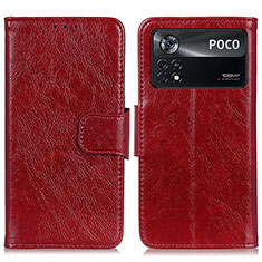 Custodia Portafoglio In Pelle Cover con Supporto N05P per Xiaomi Redmi Note 11E Pro 5G Rosso