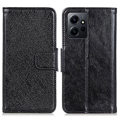 Custodia Portafoglio In Pelle Cover con Supporto N05P per Xiaomi Redmi Note 12 4G Nero