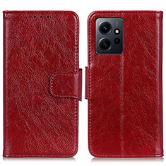 Custodia Portafoglio In Pelle Cover con Supporto N05P per Xiaomi Redmi Note 12 4G Rosso