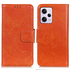 Custodia Portafoglio In Pelle Cover con Supporto N05P per Xiaomi Redmi Note 12 Explorer Arancione