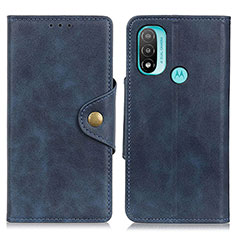 Custodia Portafoglio In Pelle Cover con Supporto N06P per Motorola Moto E20 Blu