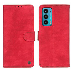 Custodia Portafoglio In Pelle Cover con Supporto N06P per Motorola Moto Edge 20 5G Rosso