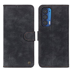 Custodia Portafoglio In Pelle Cover con Supporto N06P per Motorola Moto Edge (2021) 5G Nero