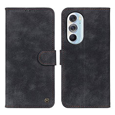 Custodia Portafoglio In Pelle Cover con Supporto N06P per Motorola Moto Edge 30 Pro 5G Nero