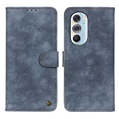 Custodia Portafoglio In Pelle Cover con Supporto N06P per Motorola Moto Edge X30 5G Blu