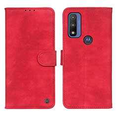 Custodia Portafoglio In Pelle Cover con Supporto N06P per Motorola Moto G Pure Rosso