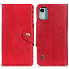 Custodia Portafoglio In Pelle Cover con Supporto N06P per Nokia C12 Plus Rosso