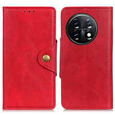 Custodia Portafoglio In Pelle Cover con Supporto N06P per OnePlus 11 5G Rosso