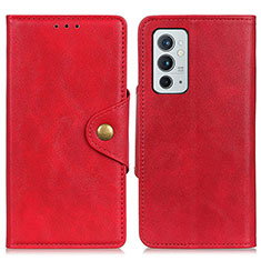 Custodia Portafoglio In Pelle Cover con Supporto N06P per OnePlus 9RT 5G Rosso