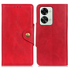 Custodia Portafoglio In Pelle Cover con Supporto N06P per OnePlus Nord 2T 5G Rosso