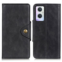 Custodia Portafoglio In Pelle Cover con Supporto N06P per Oppo A96 5G Nero