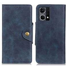 Custodia Portafoglio In Pelle Cover con Supporto N06P per Oppo F21 Pro 4G Blu