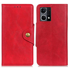 Custodia Portafoglio In Pelle Cover con Supporto N06P per Oppo F21 Pro 4G Rosso