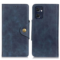 Custodia Portafoglio In Pelle Cover con Supporto N06P per Oppo Find X5 Lite 5G Blu