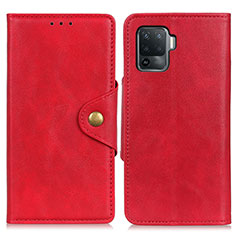 Custodia Portafoglio In Pelle Cover con Supporto N06P per Oppo Reno5 Lite Rosso