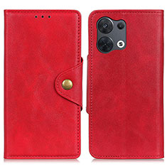 Custodia Portafoglio In Pelle Cover con Supporto N06P per Oppo Reno9 Pro 5G Rosso