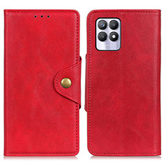 Custodia Portafoglio In Pelle Cover con Supporto N06P per Realme 8i Rosso