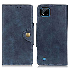 Custodia Portafoglio In Pelle Cover con Supporto N06P per Realme C11 (2021) Blu