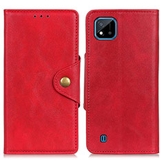 Custodia Portafoglio In Pelle Cover con Supporto N06P per Realme C20 Rosso