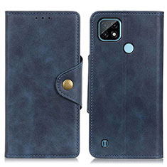 Custodia Portafoglio In Pelle Cover con Supporto N06P per Realme C21 Blu