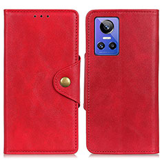 Custodia Portafoglio In Pelle Cover con Supporto N06P per Realme GT Neo3 5G Rosso