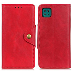 Custodia Portafoglio In Pelle Cover con Supporto N06P per Samsung Galaxy A22 5G Rosso