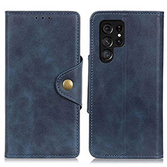 Custodia Portafoglio In Pelle Cover con Supporto N06P per Samsung Galaxy S22 Ultra 5G Blu