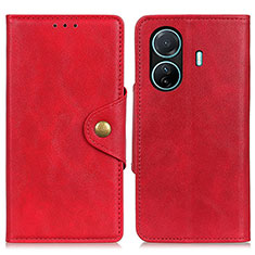 Custodia Portafoglio In Pelle Cover con Supporto N06P per Vivo iQOO Z6 Pro 5G Rosso