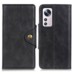 Custodia Portafoglio In Pelle Cover con Supporto N06P per Xiaomi Mi 12 Pro 5G Nero