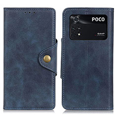 Custodia Portafoglio In Pelle Cover con Supporto N06P per Xiaomi Poco M4 Pro 4G Blu