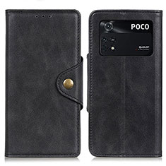 Custodia Portafoglio In Pelle Cover con Supporto N06P per Xiaomi Poco M4 Pro 4G Nero