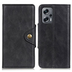 Custodia Portafoglio In Pelle Cover con Supporto N06P per Xiaomi Redmi Note 12 Turbo 5G Nero