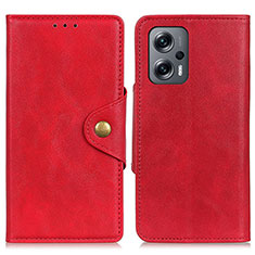 Custodia Portafoglio In Pelle Cover con Supporto N06P per Xiaomi Redmi Note 12 Turbo 5G Rosso