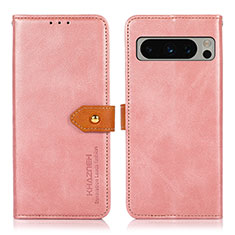 Custodia Portafoglio In Pelle Cover con Supporto N07P per Google Pixel 8 Pro 5G Rosa