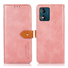 Custodia Portafoglio In Pelle Cover con Supporto N07P per Motorola Moto E13 Rosa