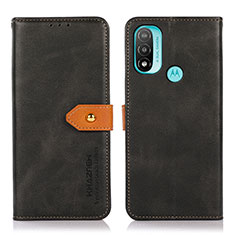Custodia Portafoglio In Pelle Cover con Supporto N07P per Motorola Moto E30 Nero