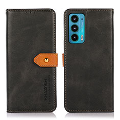 Custodia Portafoglio In Pelle Cover con Supporto N07P per Motorola Moto Edge 20 5G Nero