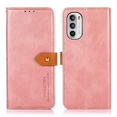 Custodia Portafoglio In Pelle Cover con Supporto N07P per Motorola Moto Edge (2022) 5G Rosa