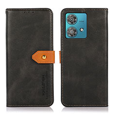 Custodia Portafoglio In Pelle Cover con Supporto N07P per Motorola Moto Edge 40 Neo 5G Nero