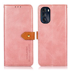 Custodia Portafoglio In Pelle Cover con Supporto N07P per Motorola Moto G 5G (2022) Rosa